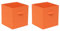 Redd Royal 2 PCS Folding Storage Boxes with Handle, Foldable Canvas Organiser Cube Basket Bin Storage Unit for Nursery Wardrobe Kids Room (Orange, Pack of 2)