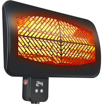 Riscaldatore digitale da parete per esterni con telecomando 2000W HEATY GLEAM WALL Purline