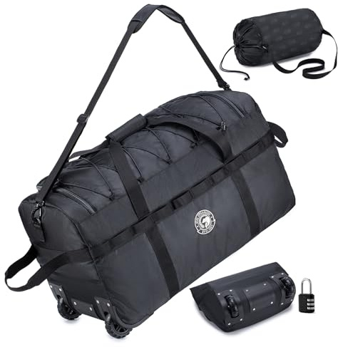 SUCIKORIO Resväska med Hjul Stor 100L Hopfällbar Handbagageväska med 3-Siffrigt Kombinationslås 70x35x40cm Vattentät Resväska 2 Hjul XL Weekendväska med Bärhandtag för Damer och Herrar