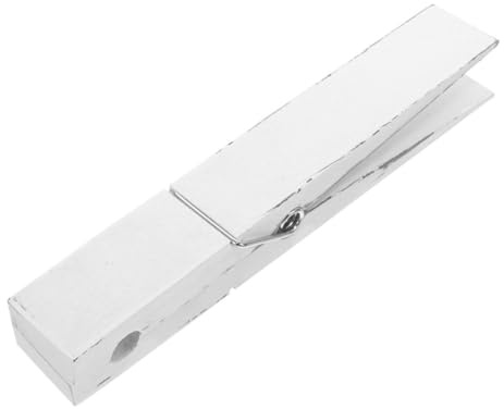 SOIMISS Porte-Serviettes à Pinces à Linge Géantes en Bois Blanc pour Salle de Bain, Accessoire Sécurisé sans Bavure Finition Polie Fine, Dimensions 22x4x5 Cm