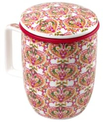 TEA SHOP - Taza de Té o Infusiones con filtro, infusor y tapa - Taza Harmony Jaipur - Fabricada en Porcelana