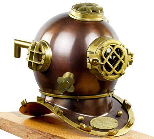 US Navy Mark V Taucherhelm | Antik maritim nautisch dekorativ und dennoch funktional Vintage Messing gefertigt Premium Taucherhelm | Exklusive Sammlerfiguren | Nagina International