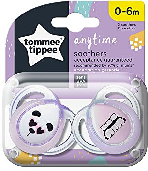 Tommee Tippee Set of 2 Classic Lollipops 0/6 Months (Random Colors Pink/Blue/Transparent)