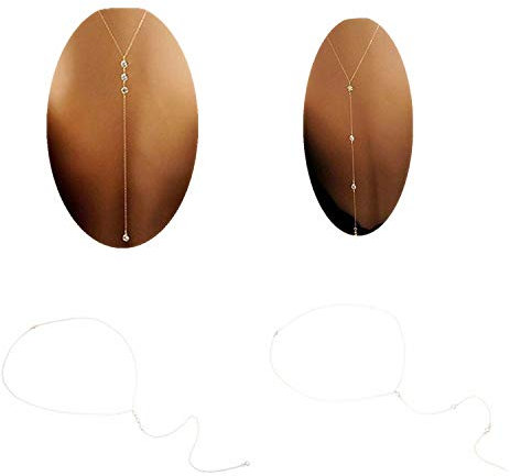 PPX 2 Pcs Collier avec cristaux - Tomber dans le dos - Pour mariage et bal de promo avec Box