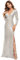 Ever-Pretty Women's V Neck Floor Length Long Sleeve Thigh High Slit Sequin Mermaid Evening Party Dresses Champagne 12UK