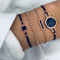 Edary 4 Stück Kristall Armband Schwarz Kristall Armband mit Anhänger Kristall Perlen für Frauen Mädchen, One Size, Kristall