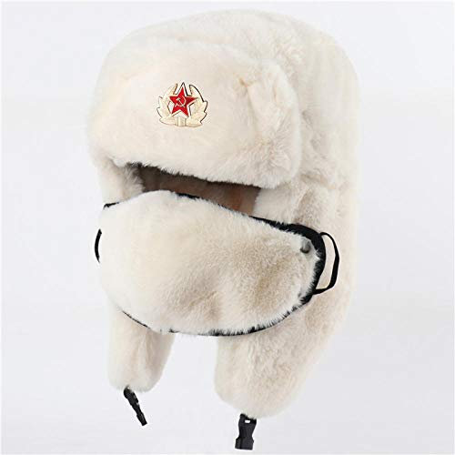 Russen Mütze Herren Winter Thermal Bomber Hüte Frauen Männer Sowjetarmee Militärabzeichen Russland Hut Ohrenklappe Schneekappen-Bg_We_Soviet_Badge