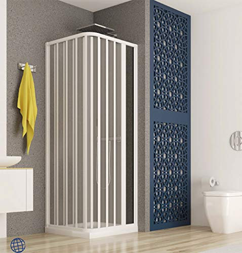 Box doccia angolare, cm70x120 riducibile su misura, soffietto apertura laterale