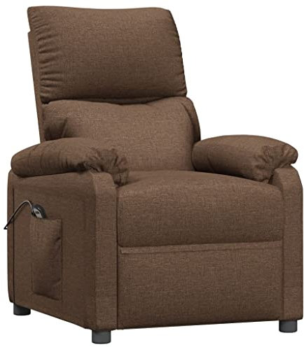 vidaXL Relaxsessel, Sessel Verstellbar Elektrisch, Fernsehsessel mit Liegefunktion, Liegesessel Polstersessel für Wohnzimmer, Braun Stoff