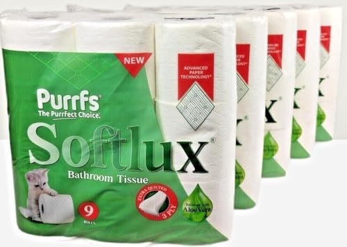 45 SOFTLUX Aloe Vera 3PLY Toilet Rolls Luxury Soft & Quilted by MISA