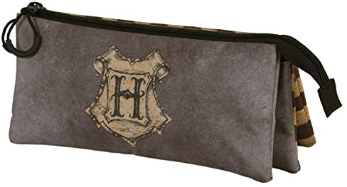 Harry Potter Squares-Trousse Triple Fan 2.0, Brun