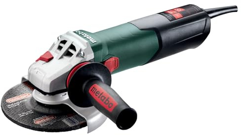 Metabo 6-Inch Angle Grinder, 10,000 RPM, 12 Amp, AC/DC, Slide Switch (Locking), Safety Clutch, M-Quick Wheel Change, Made in Germany, Low Vibration Handle, W 13-150 Quick, 603632420, Green
