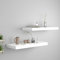 WIFESE 2 Stück Schwebendes Wandregal 60x23,5x3,8 cm Hängeregal Regale Schweberegal Wandregale Regalboden Regal Weiß Wand Regal Schwebend für Wohnzimmer Kinderzimmer Waben MDF Metall