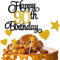 ZHIHUI Tortendeko 90 Geburtstag Schwarz&Golden Junge Mädchen, 7Stück 90.Kuchendeko Geburtstag, Happy 90 Birthday Deko Torte Kuchen Deko Cake Topper für 90 Geburstagstorte Deko Jungen Mädchen Mann Frau