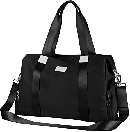 Reisetasche Damen Sporttasche 40x20x25 Ryanair Handgepäck Tasche Weekender Bag Schwimmtasche Wasserdicht Travel Bag Duffle Bag Fitnesstasche Trainingstasche Frauen für Reise Gym,F1-schwarz