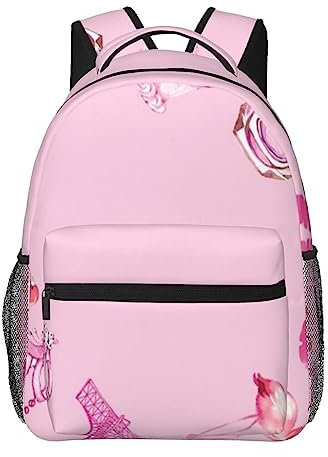 DEHIWI Girly Mädchen Casual Rucksack Leichte Reise Daypack Laptop Rucksack Für Damen Herren, Schwarz , One size