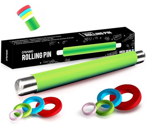 XXL Teigroller Silikon 45 cm - Nudelholz Antihaft - BPA freie Fondant Rolle für Pizza & alle weiteren Teigwaren - Nudelhölzer mit Antihaftwirkung Fondant