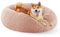 BEDSURE Katzenbett waschbar Flauschiges Katzenbett - Ø 80 cm Katzenschlafplatz für Katzen, plüsch Katzenkissen rund Kuschelbett, Rosa