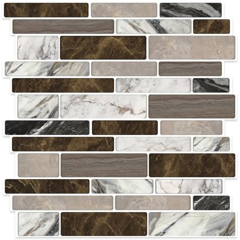 ANHUIB Tiles Self Adhesive Stick On Kitchen Tiles Kitchen Backsplash Self Adhesive Decal for Walls Bathroom Tile Transfers Sticker Marble Wall Sticker for Bathroom Waterproof Wall Decals 30×30