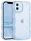 YINLAI Custodia per iPhone 12 Mini, 5.4 Pollice, Silicone Morbido, Telaio Ondulato, Antiurto, Antigraffio, Ultra-Sottile, Blu