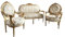 Gold Lounge Sofa Set, Retro Barock Rokoko Stil, Couch Set für Wohnzimmer Heimdekoration für Hotel Lounge