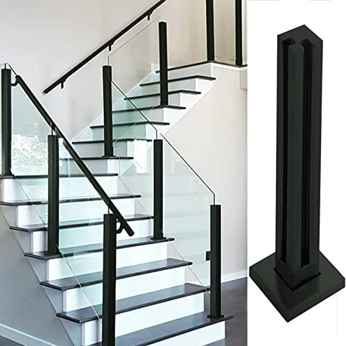 BODHIS Rampe d'escalier en Bois pour escalier extérieur à 1 Marche Rampe d'escalier réglable Rampe d'escalier de sécurité (Hauteur du Poteau d'angle 85 cm/33 po)