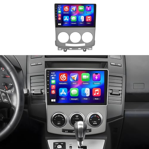Hikity [2+64GB] Android 15 Autoradio, CarPlay Android Auto Wireless, für Mazda 5 2007 2008 2009 2010, 9 Bildschrim Auto Radio, Bluetooth, Mirror Link, GPS WiFi FM RDS SWC EQ