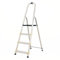 BiGDUG Aluminium Step Ladder - 4 Step Folding Ladder - Non-Slip Surface Hand Rails 4 Tread - Closed Height 1450 mm Platform Height 750 mm