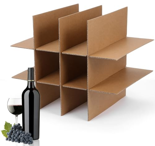 SAFIGLE Wine Glass Packing Dividers for Moving Boxes, Corrugated Cardboard Inserts for Secure Glassware Transport, Kitchen Storage and Shipping Kit