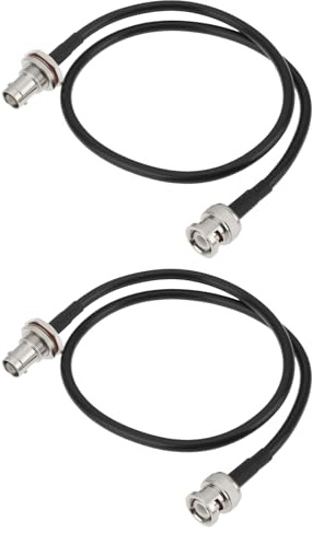 YINETTECH 2 Pcs Wireless Microphone Receiver Extension Cable 0.5m BNC Male to Female Compatible with NU RU IEM Wireless Systems