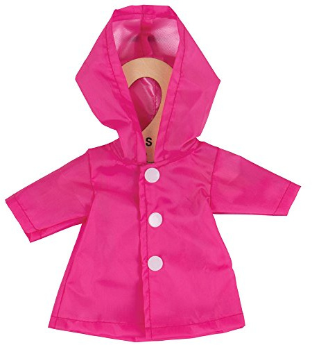 Bigjigs Toys Pink Raincoat, Fits Small Bigjigs Dolls | Quality Doll Outfit for Pretend Play & Dressing Up, For Bigjigs Toys Small Dolls Only