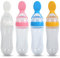 1 Unid 90 ml Cuchara de Silicona para Bebé Niño Botella de Alimentación con Alimento Fresco Apriete Caliente Socialme-eu(Amarillo)
