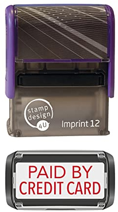 SD4U 9012 Paid by Credit Card Self-Inking Stamp – 47 x 18mm – Red Ink | Paid by Credit Card wording; 47 x 18mm impression, Red ink; self-inking for paper and document marking.