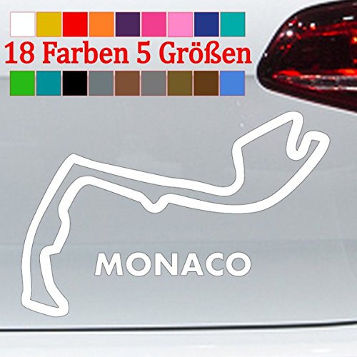Monaco Rennstrecke Layout Aufkleber Formel 1 Monte Carlo GTI 18 Farben 5 Größen
