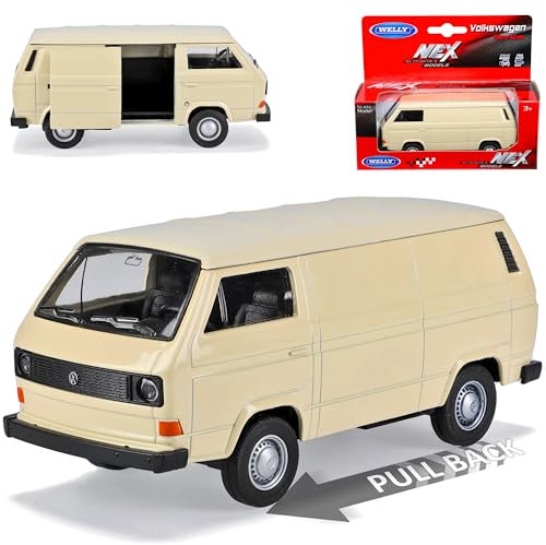 Welly Volkwagen T3 Transporter Kasten Beige 1979-1992 ca 1/43 1/36-1/46 Modell Auto mit individiuellem Wunschkennzeichen