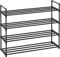 SONGMICS Schuhregal 4 Ebenen, Schuhständer Metall, Schuhaufbewahrung, Schuh-Organizer, aufrecht oder umgedreht, für 20-25 Paar Schuhe, stapelbar, Flur, 30 x 92 x 75 cm, schwarz LSA14BK