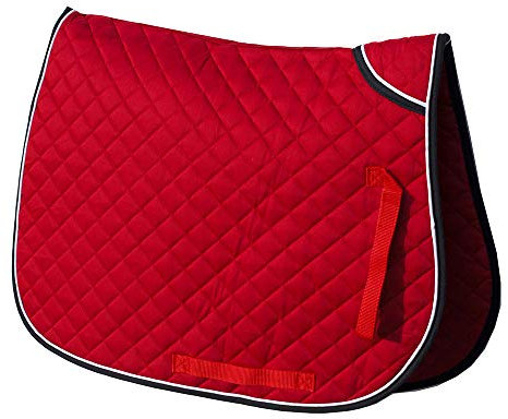 Rhinegold 0 Twin Bound Saddle Cloth-Cob-Red Schabracke, rot