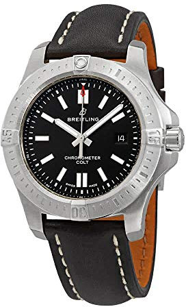 Breitling Herren Colt Automatik 44 mm Schwarz Leder A17388101B1X1 Chronometer 200 m Wasserdicht 40 h Gangsreserve Neu mit 2 Jahre Garantie