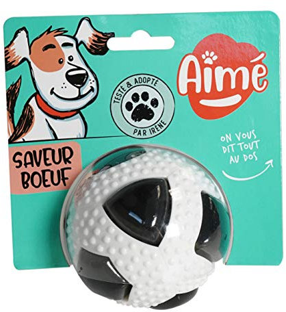 Aimé Spielball für Hunde mit Klang und Fleischgeruch 8 cm lang, S