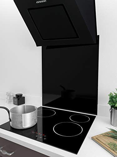 MyAppliances ART28397 60cm Angles Black Glass Duo Eco Hood and Splashback