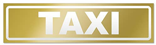 Kiwistar Magnetschild Taxi invertiert - 30cm Gold - magnetisch für Auto PKW Kfz - wiederverwendbares Hinweisschild aus Magnetfolie - für Fahrzeug, Truck