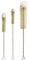 NewFerU Stainless Steel Soda Bottle Cleaning Brush Set in Natural Boar Bristle Wool Tip Long Handle, Flexible Bendable Thick Wire Cleaner for Narrow Neck Water Baby Bottles Straw Pipe Tube Flask (3)