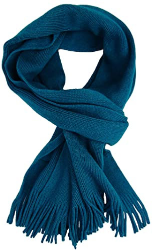 Rotfuchs Strickschal einfarbig modisch 100% Wolle feinstrick (Merino) ((L X B) 170 x 25 cm, petrol)