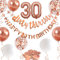 Rose Gold Dirty Thirty Happy 30th Birthday Banner Garland Foil Balloon 30 for Womens 30th Birthday Decorations Hanging Dirty Thirty 30 Year Old 30 Fabulous Birthday Party Supplies Backdrop for Her