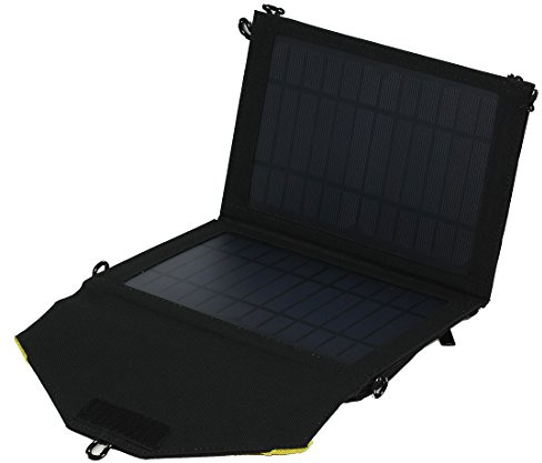 Ruilogod 7W Un port USB Panneau solaire pliable Chargeur pour Smart Phone Pad Noir