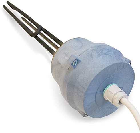 Resistencia eléctrica blindada 3 kW monofásica con termostato de rearme manual ajustable hasta 82 °C, 230 V