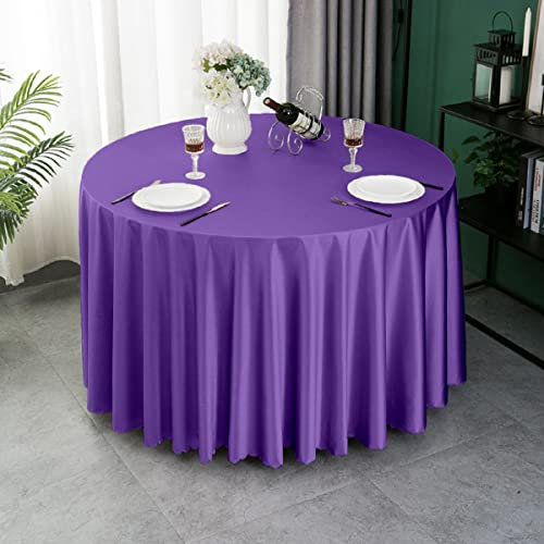 Lukery Einfach Tischdecke Abwaschbar Gartentischdecke, Tischdecke Rund Tischdecken Tischtuch Outdoor Indoor, Tisch Schutz für Entworfen für Party-Dinner und Feiern (lila,Durchmesser 90cm)