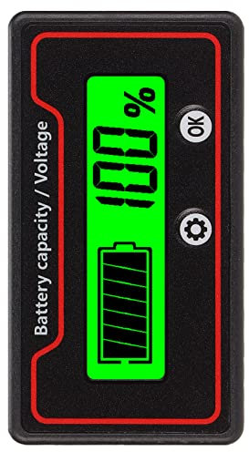 Jauge de Batterie LCD, Testeur de Tension de Capacité de Batterie 12-84V avec Alarme, Jauge de Tension de Capacité de Batterie avec Ligne de Connexion pour Moniteur de Capacité