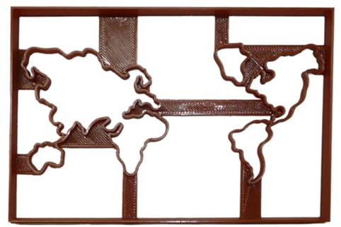 WORLD MAP TRAVEL THEME CONTINENTS DETAILED COOKIE CUTTER MADE IN USA PR5077
