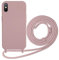 Beajew Silikon Handyhülle für iPhone XS Max Hülle mit Band, Silikon Necklace Handyhülle mit Abnehmbar Kordel zum Umhängen Stossfest Bumper Handy Schutzhülle, Sand Pink